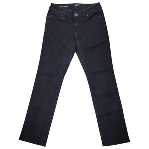 Loft | Petite Curvy Straight Low Rise Black Denim Jeans 25 / 0P Curvy